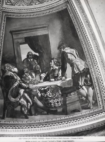 Galileo Galilei in Arcetri with his pupils, Evangelista Torricelli and Vincenzo Viviani from the Tribune of Galileo by Luigi Sabatelli